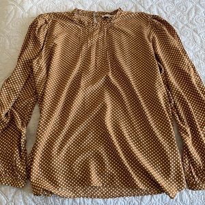 LOFT ruffle neck blouse